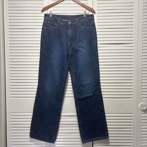 Eddie Bauer Purple Flannel Lined Size 32x30 (32x30) Blue Jeans High Rise Dark